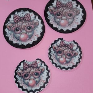 Highlander cow coasters